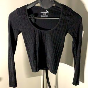 Free People intimately Seamless Black Long Sleeve Top, Size XS/S